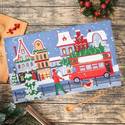 Полотенце кухонное «Праздник в городе» 35×60 см, 160 г/м²