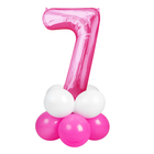 Букет из шаров «Цифра 7», фольга, латекс, набор 9 шт., цвет розовый, виды МИКС - Фото 1