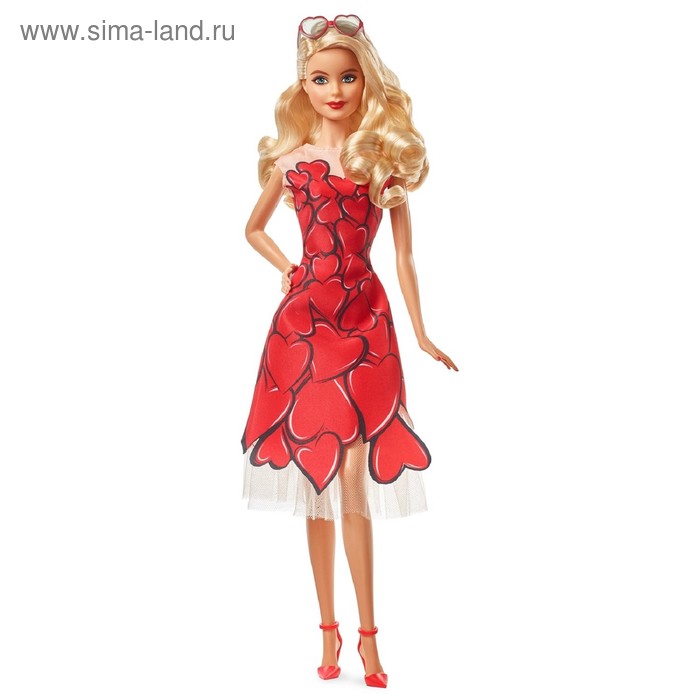 Коллекционная кукла Barbie, в красном платье - Фото 1