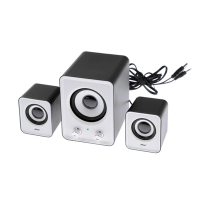 Компьютерные колонки 2.1 LuazON LPCK-02, 2x3Вт, сабвуфер 5Вт, 80дБ, Jack 3.5, USB, белая