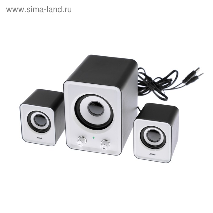 Компьютерные колонки 2.1 LuazON LPCK-02, 2x3Вт, сабвуфер 5Вт, 80дБ, Jack 3.5, USB, белая - Фото 1
