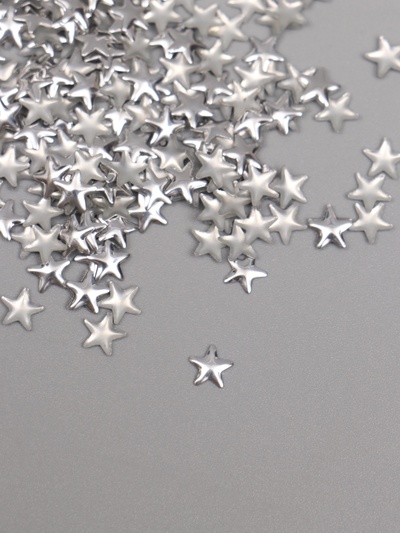 Декор для творчества металл "Звёзды" серебро набор 300 шт 0,6х0,6 см