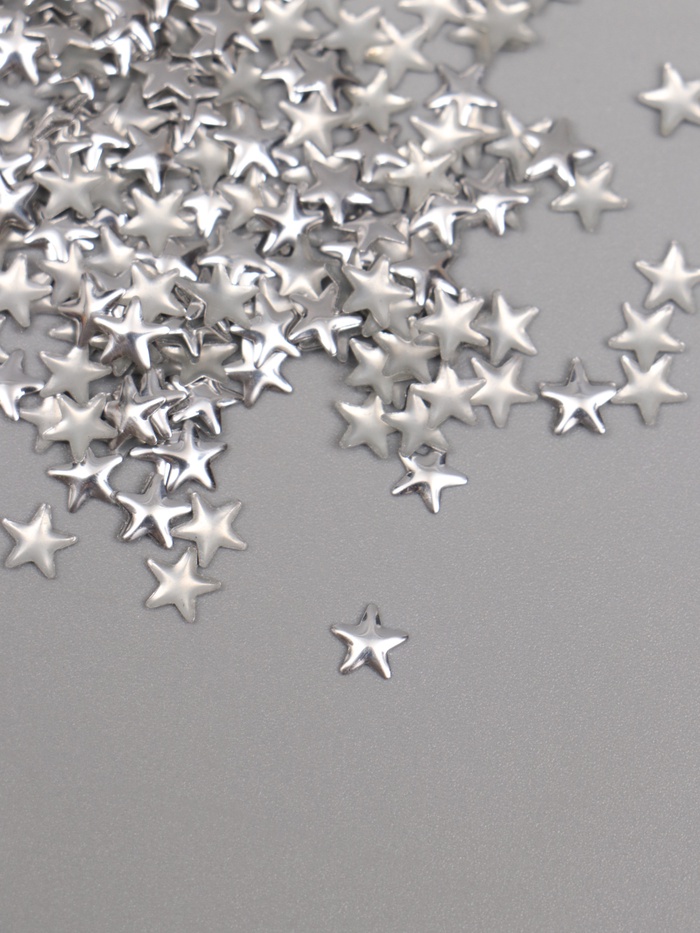 Декор для творчества металл "Звёзды" серебро набор 300 шт 0,6х0,6 см - Фото 1