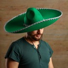 Карнавальная шляпа «Сомбреро», р-р. 56-58, цвет зелёный - фото 8866941