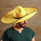 Карнавальная шляпа «Сомбреро», цвет жёлтый - фото 108907198
