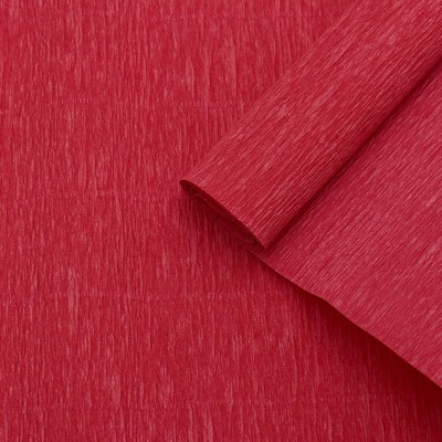 Бумага креп, простой, цвет красный, 0,5 х 2,5 м