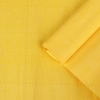 Бумага креп, простой, цвет жёлтый, 0,5 х 2,5 м