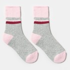 Носки детские махровые, цвет серый/розовый, размер 14-16 - Фото 1
