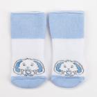 Носки детские махровые, цвет белый/голубой, размер 7-8 - Фото 1