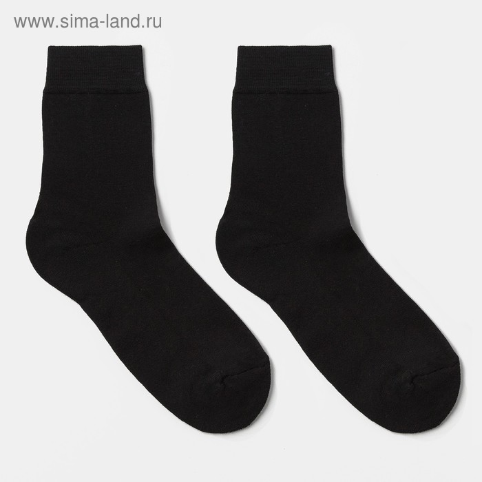 Носки мужские с махровым следом цвет чёрный, размер 27-29 - Фото 1