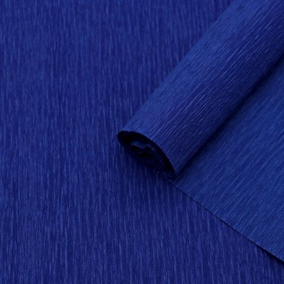 Бумага креп, простой, цвет синий, 0,5 х 2,5 м
