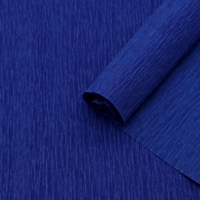 Бумага креп, простой, цвет синий, 0,5 х 2,5 м - Фото 1