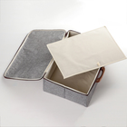 Короб для хранения на молнии «Рон», 42×29×14 см, цвет серый - Фото 4