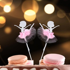 Топпер для торта «Балерина», набор 2 шт., розовый 4310342