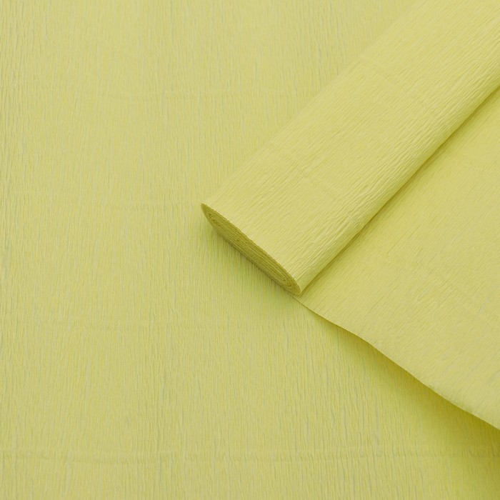 Бумага креп, простой, цвет ярко-лимонный, 0,5 х 2,5 м - Фото 1