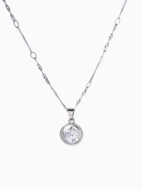 Кулон на цепочке «Мелодия», белый в серебре, 45 см  (артикул 4448686)  большой выбор товаров оптом и в розницу по низким ценам с доставкой