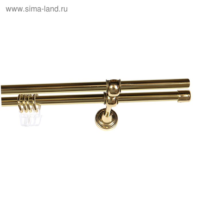 Карниз двойной «Левша», ширина 180 см, d=16 мм, цвет золото глянец