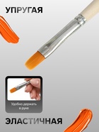 Кисть для рисования, синтетика, № 6, Calligrata, плоская, деревянная ручка - Фото 2