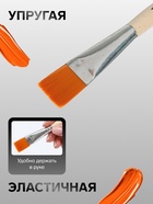 Кисть для рисования, синтетика, № 24, Calligrata, плоская, деревянная ручка - Фото 2