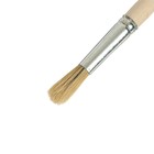 Кисть Щетина круглая № 8 (диаметр обоймы 8 мм; длина волоса 26 мм), деревянная ручка, Calligrata - Фото 2