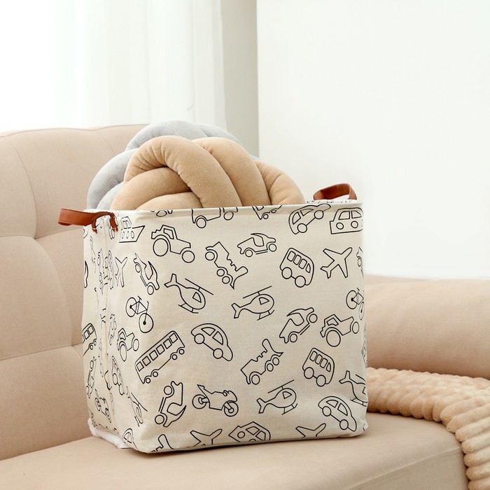 Корзина для игрушек «Транспорт», 33 × 33 × 31 см - Фото 1