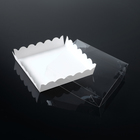 Коробочка для печенья с PVC крышкой, белая, 15 х 15 х 3 см - Фото 3