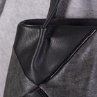 Сумка женская, отдел на молнии, наружный карман, цвет чёрный/серый - Фото 2