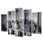 Модульная картина "Коллекция гитар" (2-23х52; 2-24х70; 1-24х80) 120х80см - фото 9559840