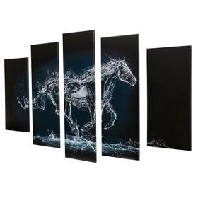 Модульная картина "Хрустальный конь" (2-23х52; 2-24х70; 1-24х80) 120х80см