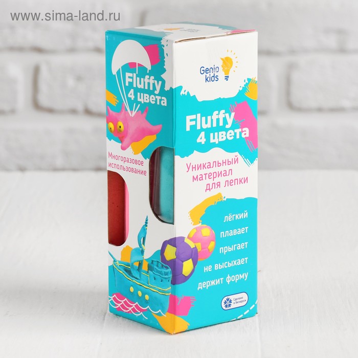 Воздушный пластилин для детской лепки «Fluffy 4 цвета» - Фото 1
