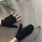 Перчатки (Митенки) женские, цвет чёрный, размер 18 - Фото 2