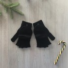 Перчатки (Митенки) женские, цвет чёрный, размер 18 - Фото 4