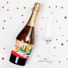 Наклейка "Новогоднее шампанское" бокалы, хвоя - Фото 2