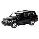 Машина металл Toyota Land Cruiser, 12,5см, инерционная, открывающиеся двери, цвет чёрный - фото 8867441