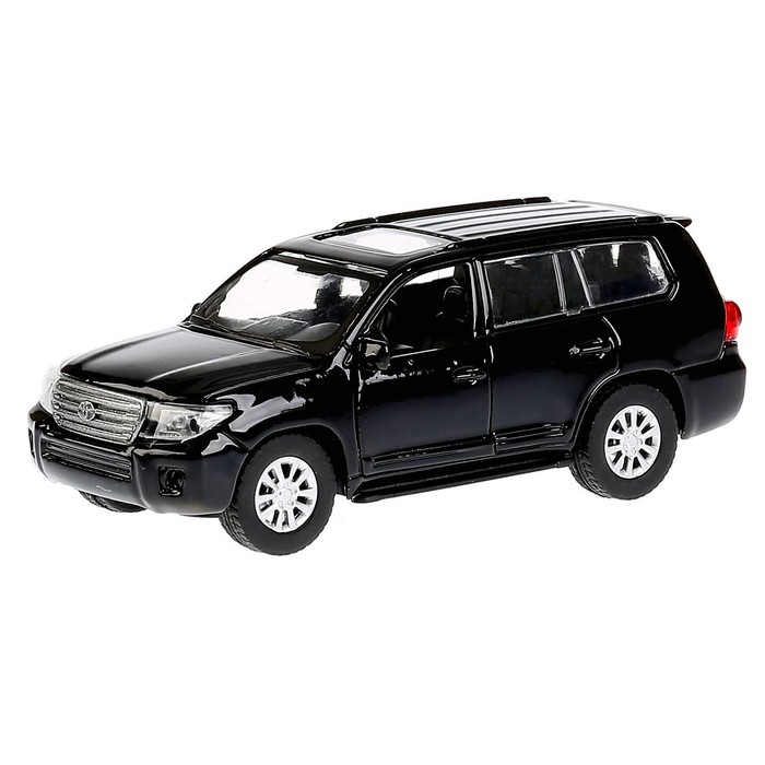Машина металл Toyota Land Cruiser, 12,5см, инерционная, открывающиеся двери, цвет чёрный