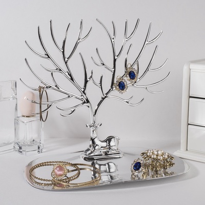 Подставка универсальная «Олень», 25×15×22 см, прямоугольное основание, цвет серебро