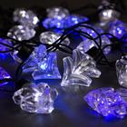 Гирлянда «Нить» 5 м с насадками «Ёлка», IP44, тёмная нить, 30 LED, свечение бело-синее, мигание, 220 В - Фото 1