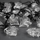 Гирлянда «Нить» 5 м с насадками «Ёлка», IP44, тёмная нить, 30 LED, свечение бело-синее, мигание, 220 В - Фото 2