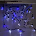 Гирлянда «Нить» 5 м с насадками «Ёлка», IP44, тёмная нить, 30 LED, свечение бело-синее, мигание, 220 В - Фото 3