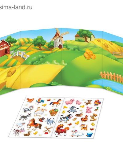 Многоразовые наклейки набор «Изучаем животных», 2 шт.