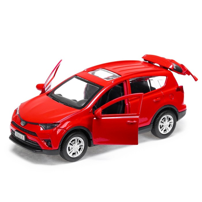 Машина металлическая TOYOTA RAV 4, 12 см, открывающиеся двери, инерционная, цвет красный - фото 1905581860