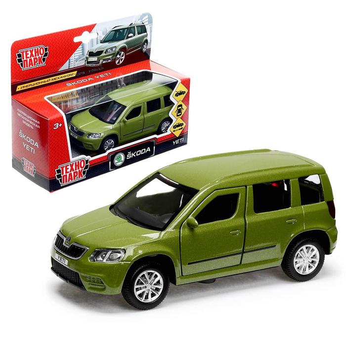 Машина металлическая SKODA YETI, 12 см, открывающиеся двери, инерционная, цвет зелёный