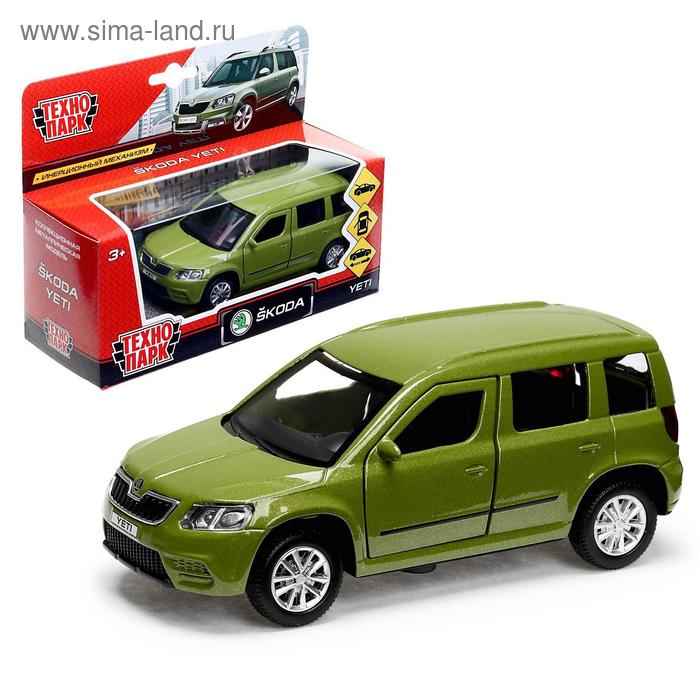 Машина металлическая SKODA YETI, 12 см, открывающиеся двери, инерционная, цвет зелёный