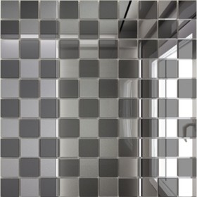 Зеркальная мозаика «Серебро» (50%) + «Графит»(50%) с чипом 25х25 мм
