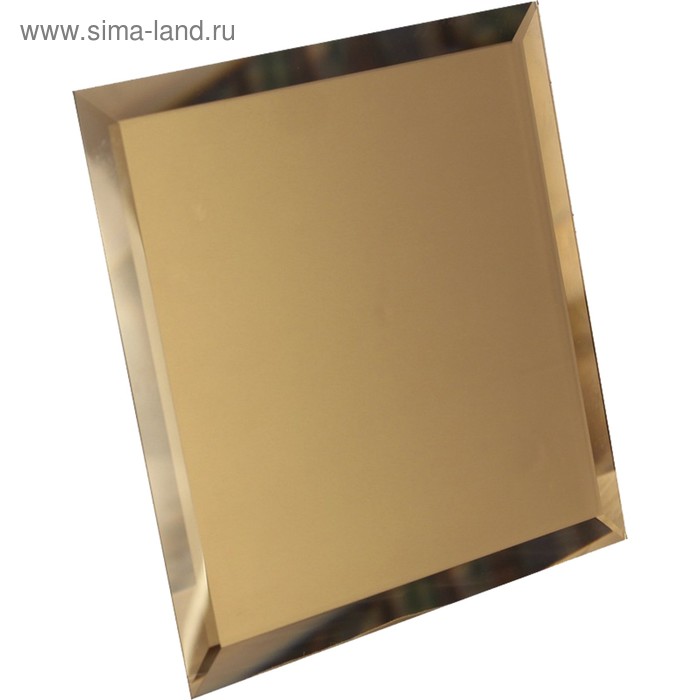 Квадратная зеркальная бронзовая матовая плитка с фацетом 10 мм, 150х150 мм - Фото 1