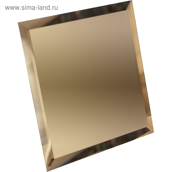 Квадратная зеркальная бронзовая плитка с фацетом 10 мм, 100х100 мм - Фото 1