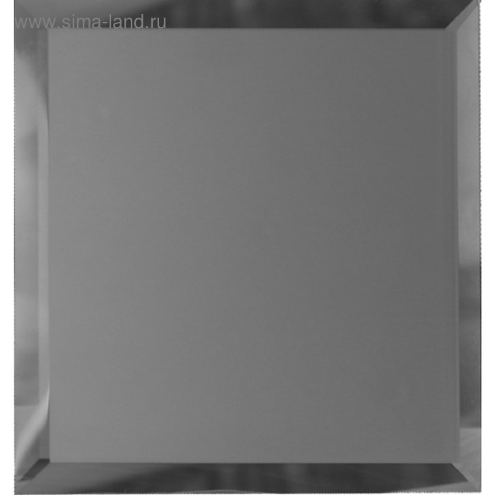 Квадратная зеркальная графитовая матовая плитка с фацетом 10 мм, 100х100 мм - Фото 1
