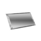 Прямоугольная зеркальная серебряная плитка с фацетом 10 мм 240х120 мм - фото 298226528