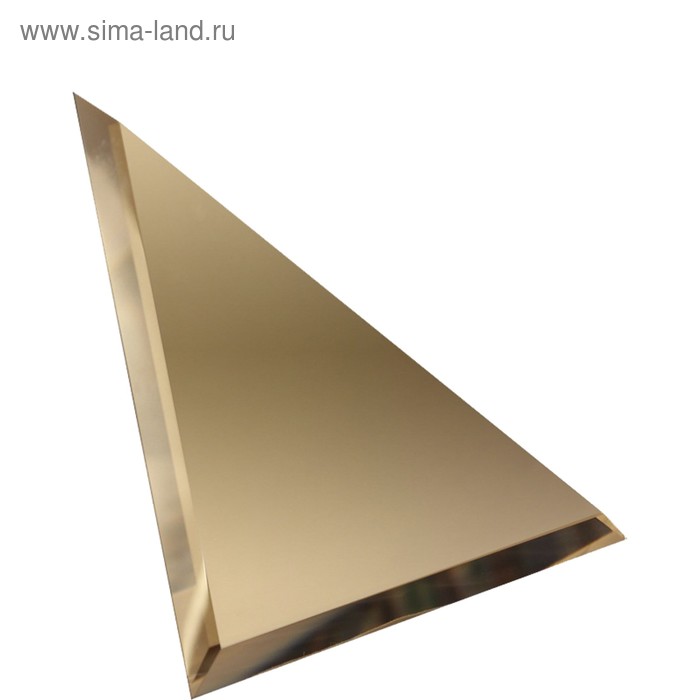 Треугольная зеркальная бронзовая матовая плитка с фацетом 10 мм, 150х150 мм - Фото 1