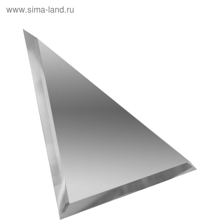 Треугольная зеркальная серебряная матовая плитка с фацетом 10 мм, 150х150 мм - Фото 1